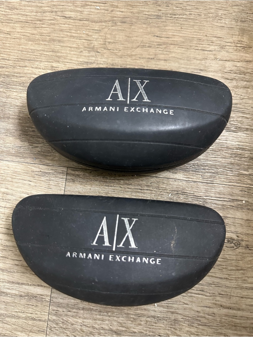 Armani Exchange Black Hard Sunglass Case Duo with A|X Logo

Two cases one price